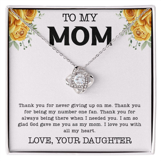 To My Mom | I Love You With All My Heart - Love Knot Necklace